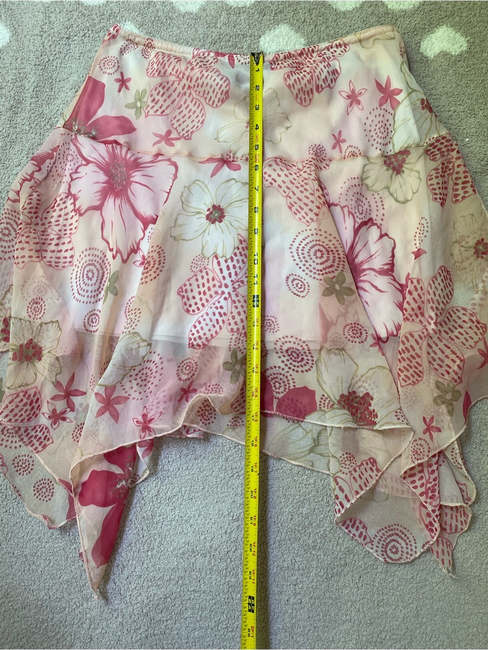 Exact Change Vintage Whimsy Fairycore Asymmetrical Floral large Y2K mini skirt - Picture 3 of 7